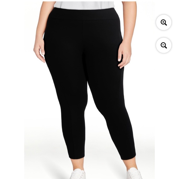 Terra and Sky Women’s Black Capri Leggings with Pockets Size 2X NEW - Picture 1 of 7